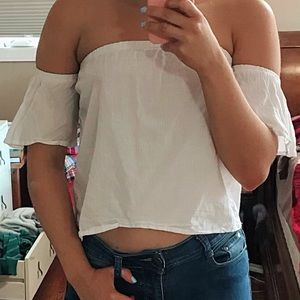 White off the shoulder top